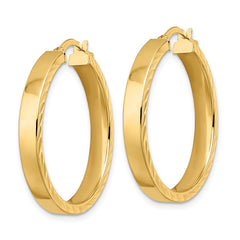 14K Yellow Gold Polished Hoop Earrings