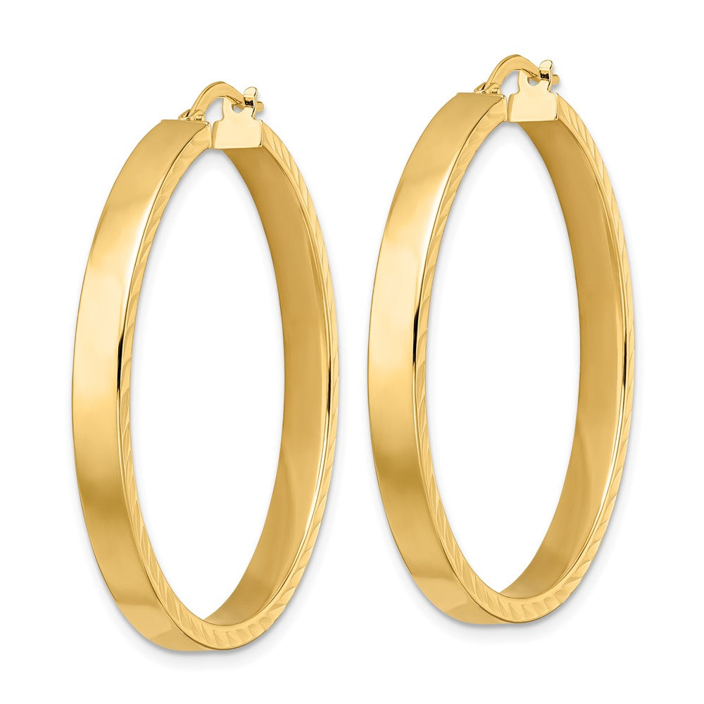 14K Yellow Gold Polished Hoop Earrings