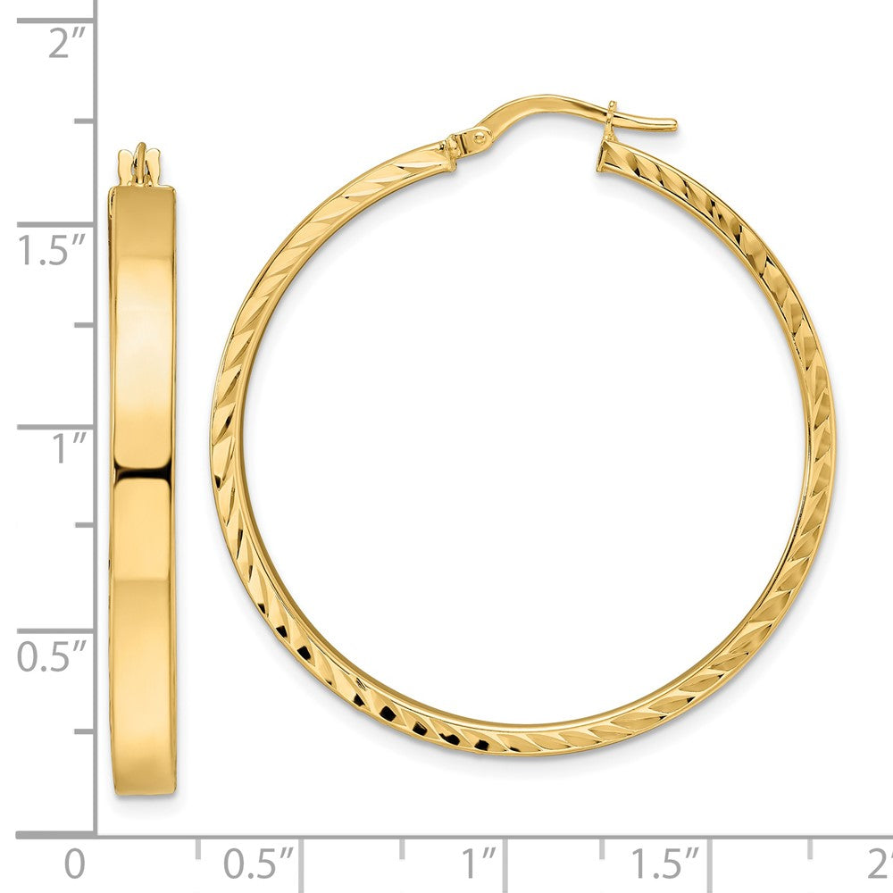 14K Yellow Gold Polished Hoop Earrings