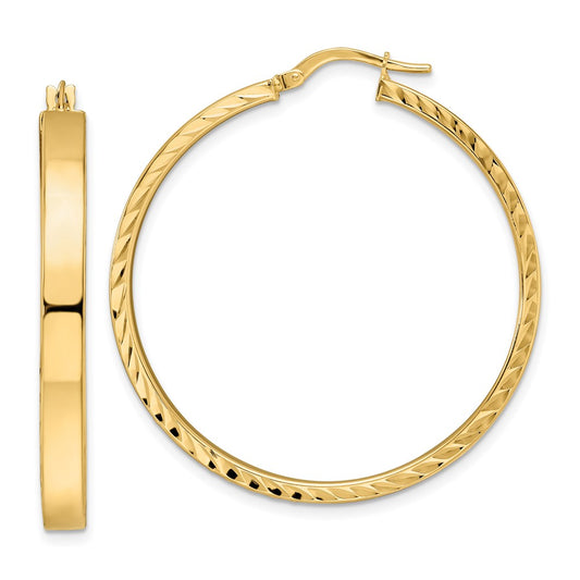 14K Yellow Gold Polished Hoop Earrings