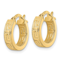 14K Yellow Gold Polished Hoop Earrings