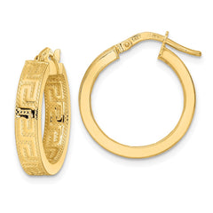 14K Yellow Gold Polished Hoop Earrings