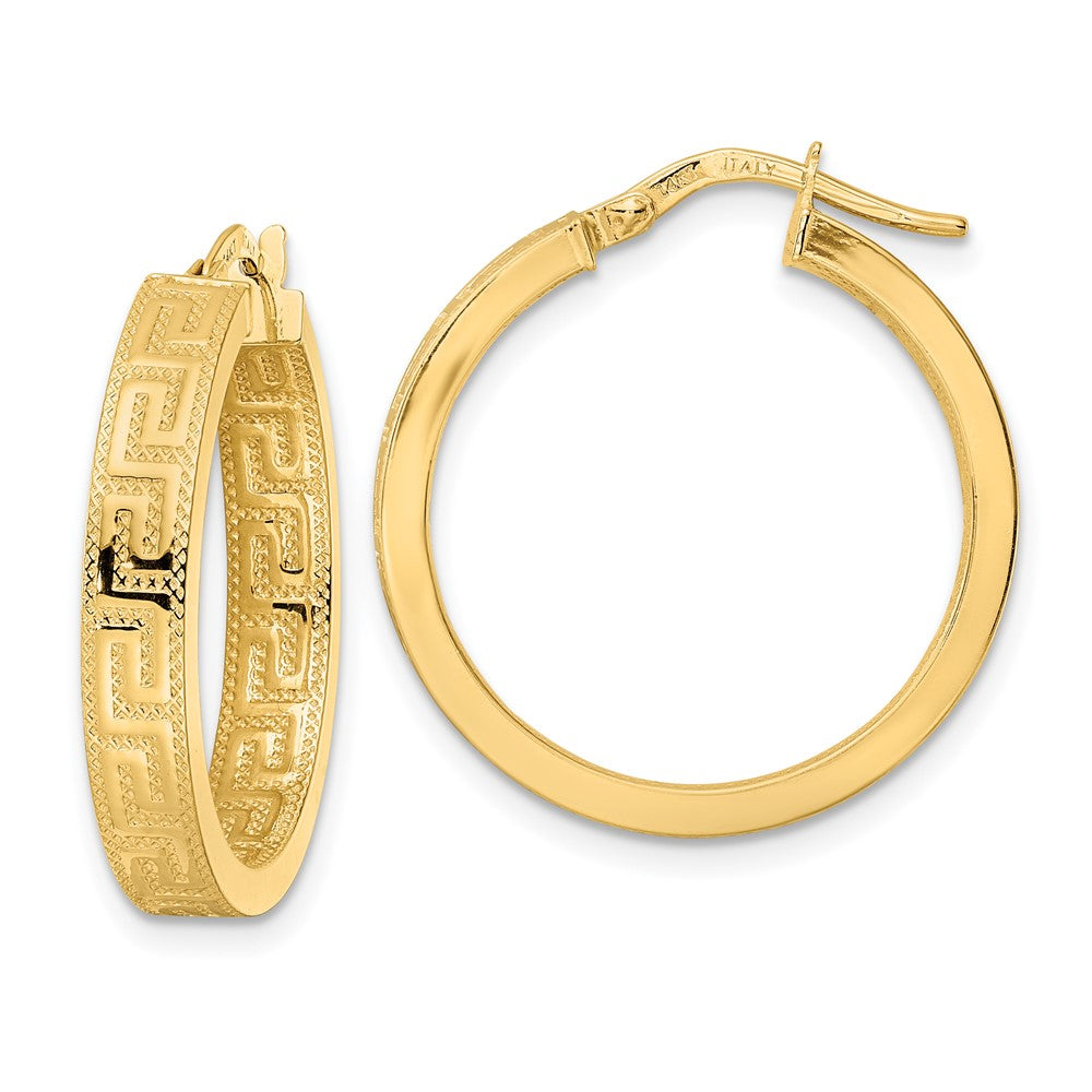 14K Yellow Gold Polished Hoop Earrings