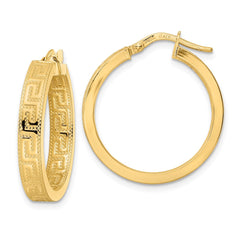 14K Yellow Gold Polished Hoop Earrings