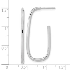 14K White Gold Polished J-Hoop Earrings