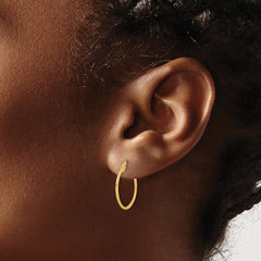 14K Yellow Gold Polished Hoop Earrings