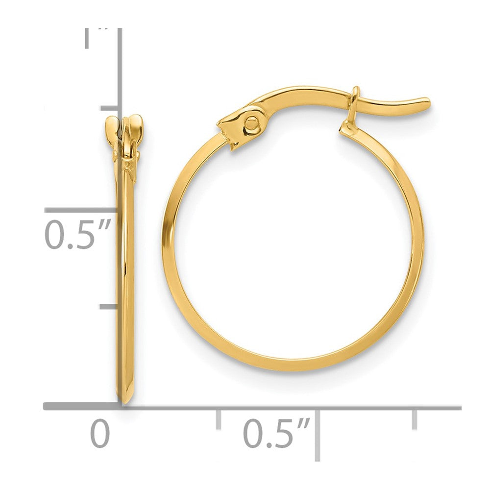 14K Yellow Gold Polished Hoop Earrings