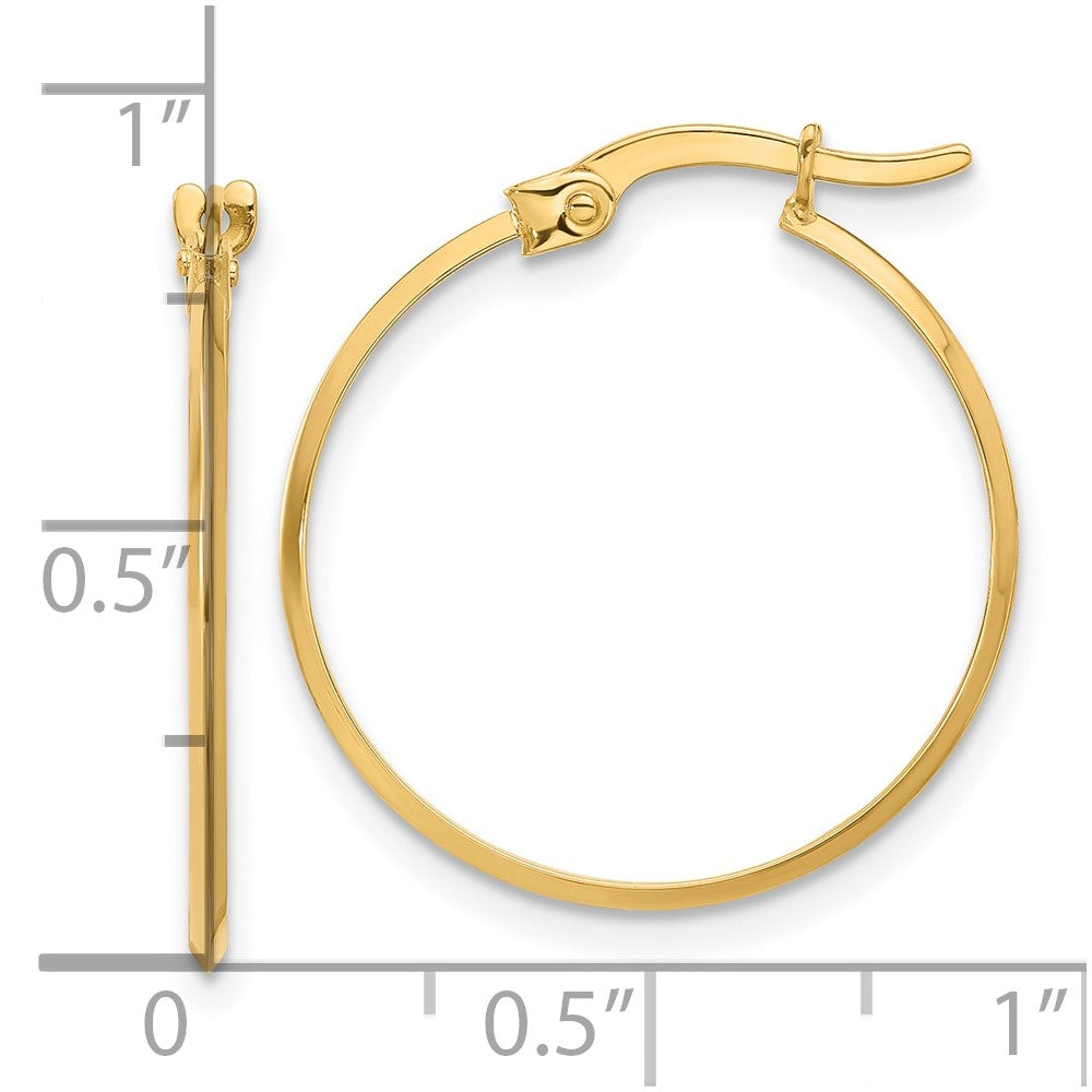 14K Yellow Gold Polished Hoop Earrings