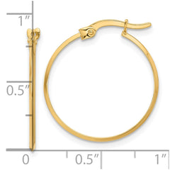 14K Yellow Gold Polished Hoop Earrings