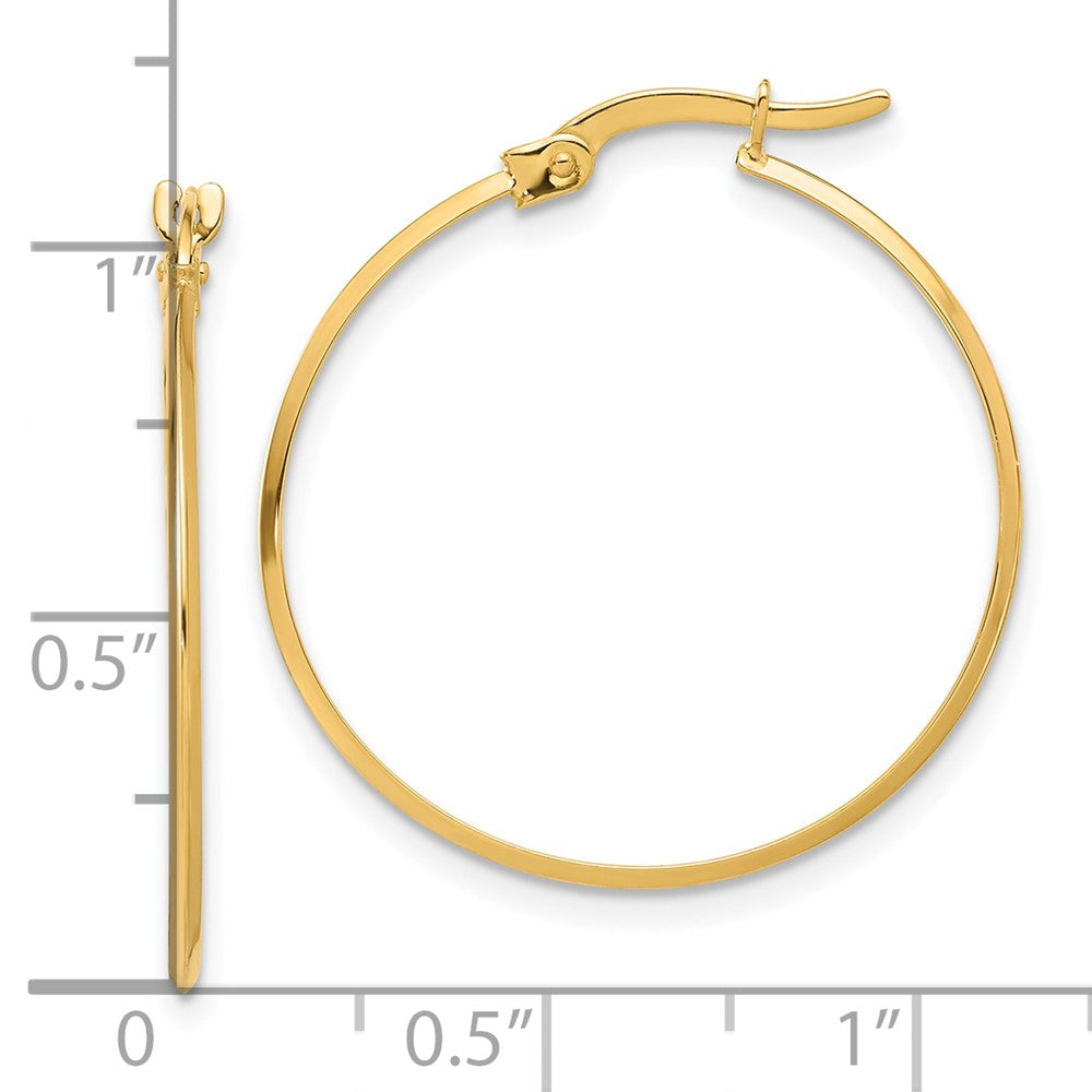 14K Yellow Gold Polished Hoop Earrings