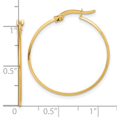 14K Yellow Gold Polished Hoop Earrings