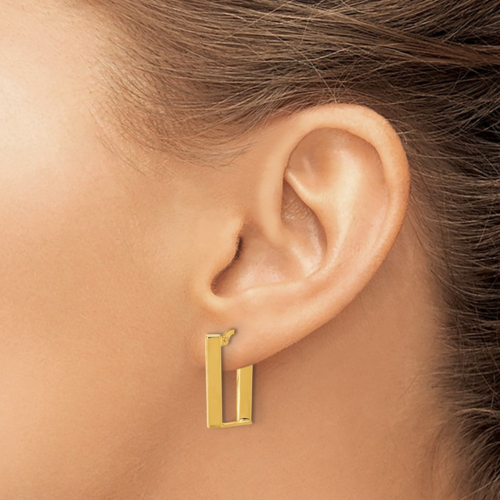 14K Yellow Gold Polished U Shape Hoop Earrings