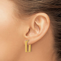 14K Yellow Gold Polished U Shape Hoop Earrings