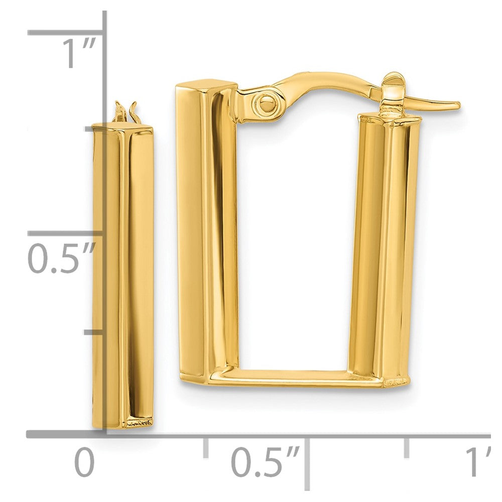 14K Yellow Gold Polished U Shape Hoop Earrings