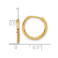 14K Yellow Gold Polished Hinged Hoop Earrings