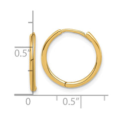 14K Yellow Gold Polished Hinged Hoop Earrings