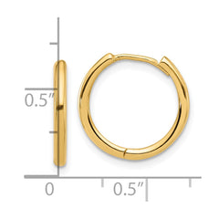 14K Yellow Gold Polished Hinged Hoop Earrings