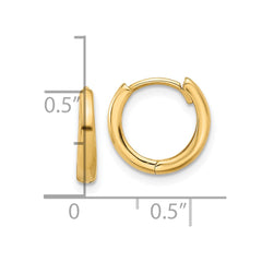 14K Yellow Gold Polished Hinged Hoop Earrings