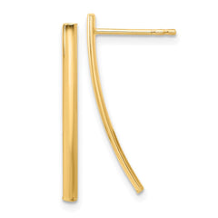 14K Yellow Gold Polished Bar Post Earrings