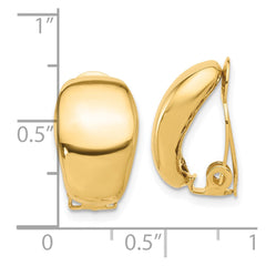 14K Yellow Gold Polished Omega Clip Non-pierced Earrings