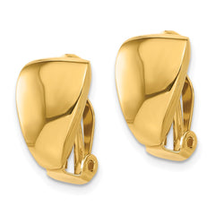 14K Yellow Gold Polished Omega Clip Non-pierced Earrings