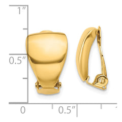 14K Yellow Gold Polished Omega Clip Non-pierced Earrings