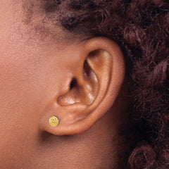 14K Yellow Gold Polished and Diamond-cut 5.5mm Button Post Earrings