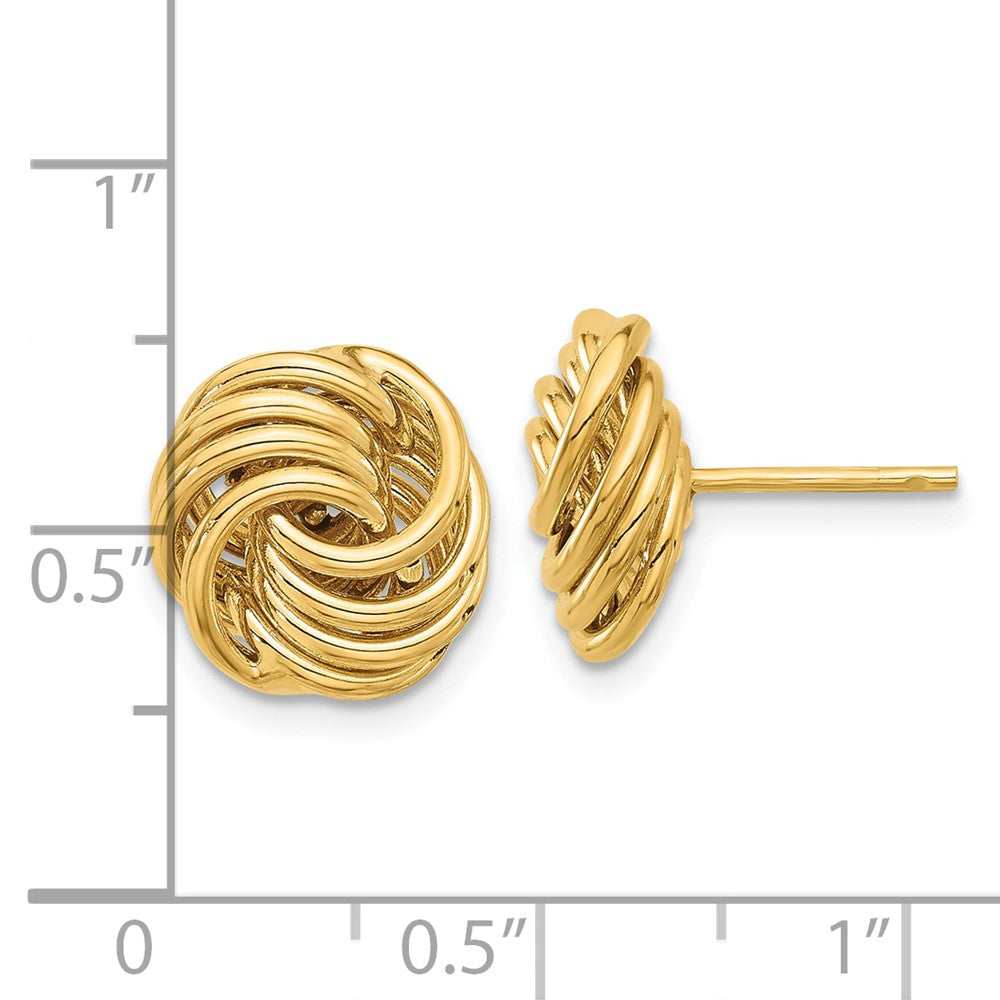 14K Yellow Gold Polished Love Knot Post Earrings