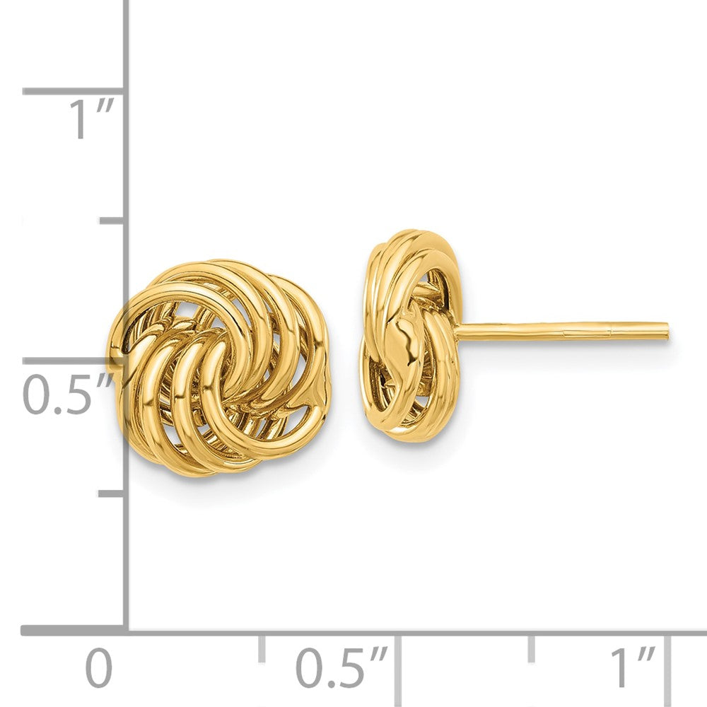 14K Yellow Gold Polished Love Knot Post Earrings