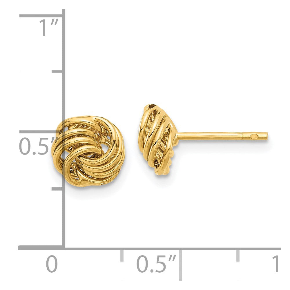 14K Yellow Gold Polished Love Knot Post Earrings