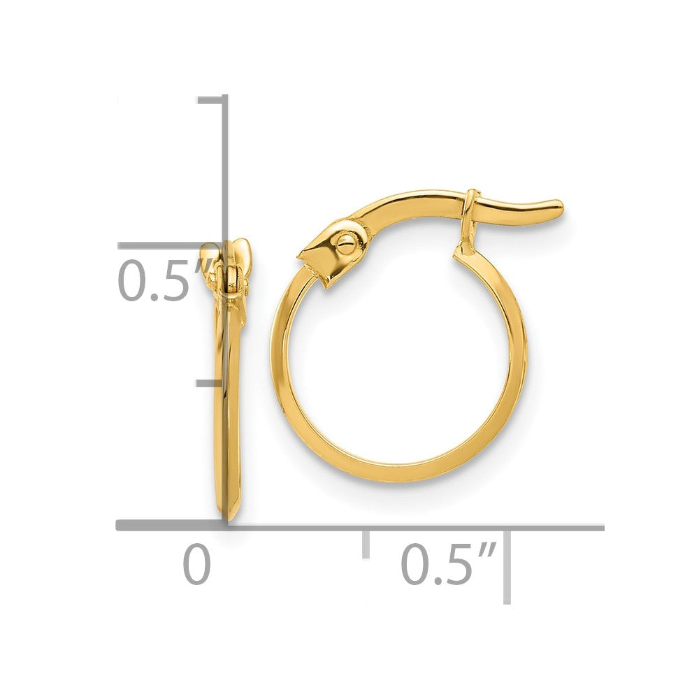 14K Yellow Gold Polished Hoop Earrings