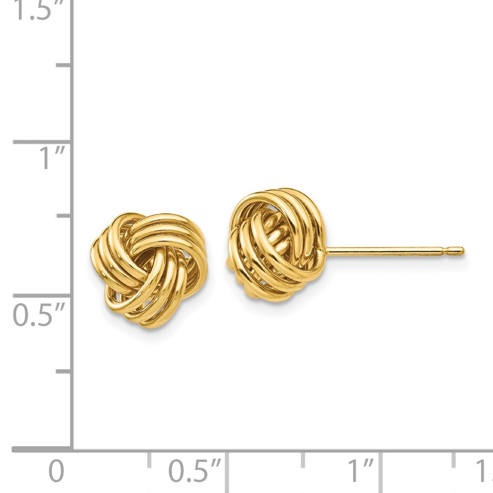 14K Yellow Gold Polished Triple Knot Post Earrings