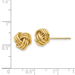 14K Yellow Gold Polished Triple Knot Post Earrings