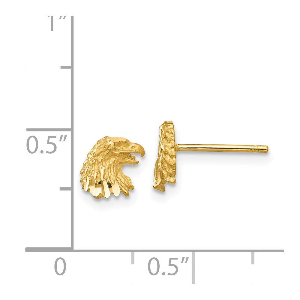 14K Yellow Gold Diamond-cut Eagle Earrings