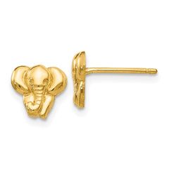 14K Yellow Gold Elephant Earrings