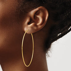 14K Yellow Gold Polished Endless Tube Hoop Earrings