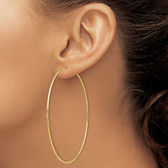 14K Yellow Gold Polished Endless Tube Hoop Earrings