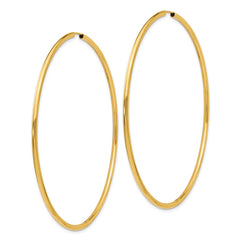 14K Yellow Gold Endless Hoop Earrings