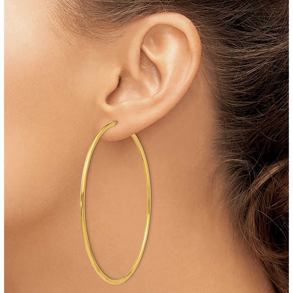 14K Yellow Gold Endless Hoop Earrings