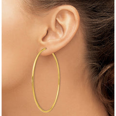 14K Yellow Gold Endless Hoop Earrings