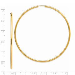 14K Yellow Gold Endless Hoop Earrings
