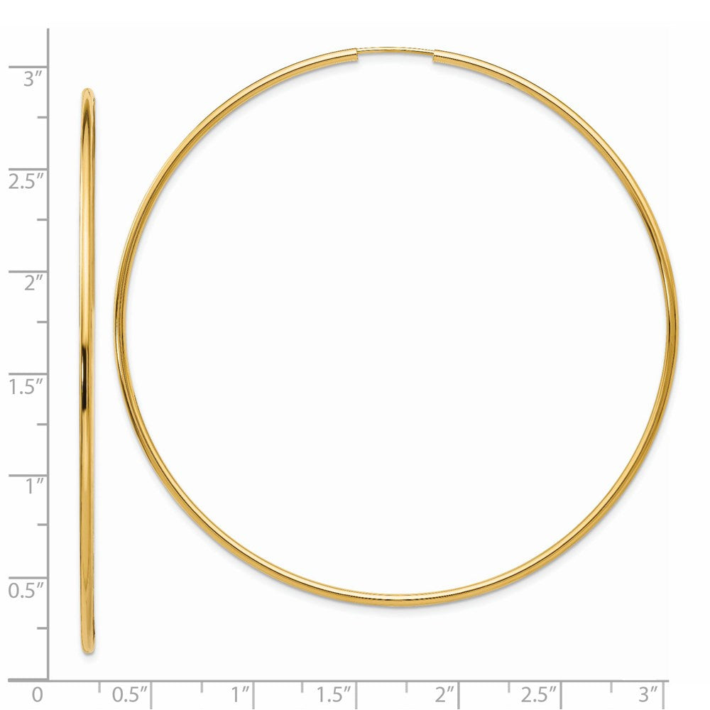 14K Yellow Gold Endless Hoop Earrings
