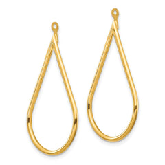 14K Yellow Gold Polished Teardrop Earrings Jackets