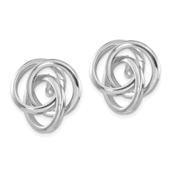 14K White Gold Polished Love Knot Earrings Jackets