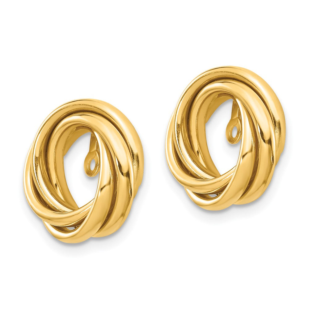 14K Yellow Gold Polished Love Knot Earrings Jackets