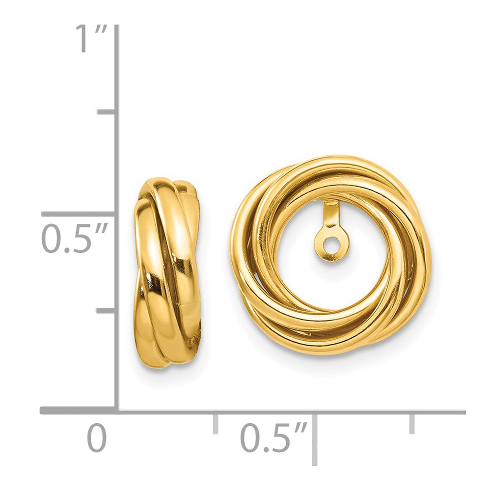 14K Yellow Gold Polished Love Knot Earrings Jackets
