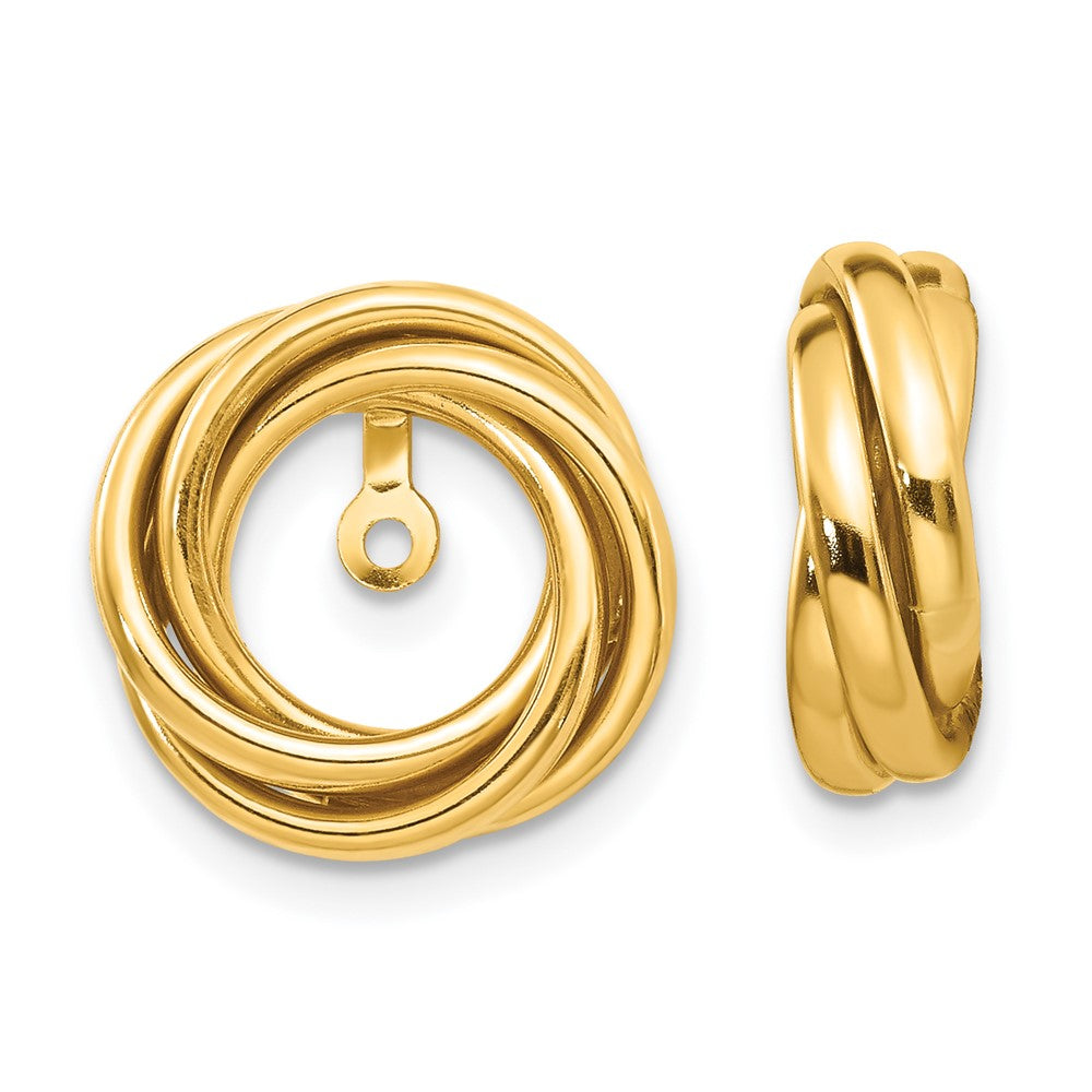14K Yellow Gold Polished Love Knot Earrings Jackets