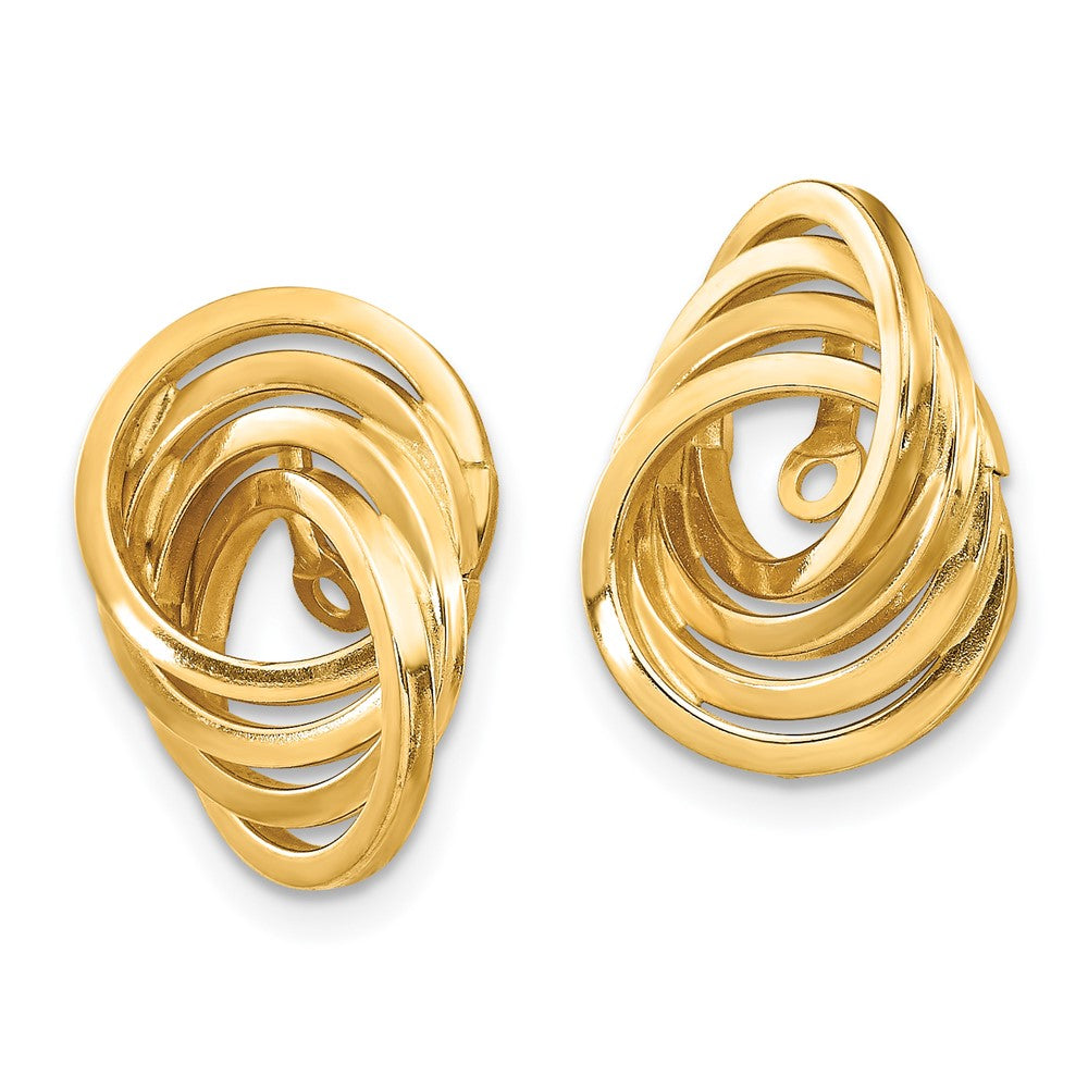14K Yellow Gold Polished Love Knot Earrings Jackets