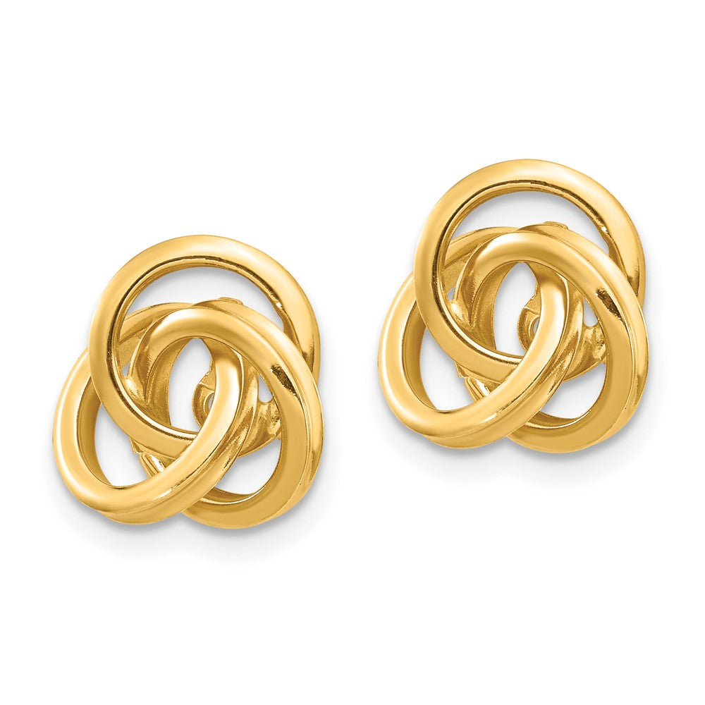 14K Yellow Gold Polished Love Knot Earrings Jackets