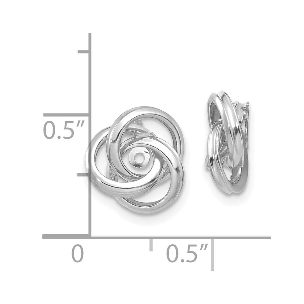 14K White Gold Polished Love Knot Earrings Jackets